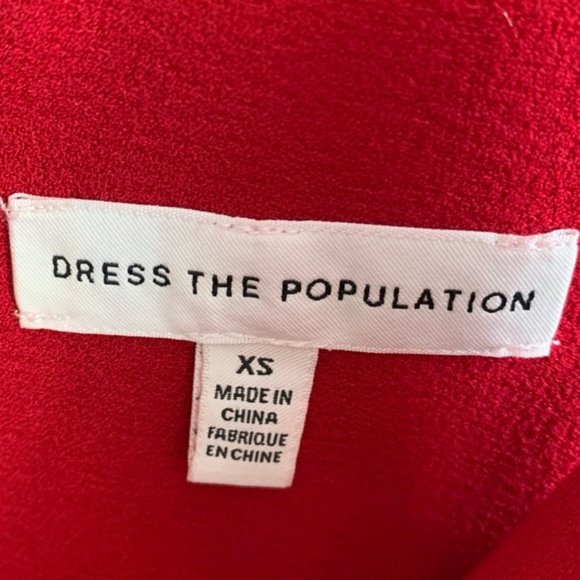 NWOT DRESS THE POPULATION Garnet Alicia Mixed Media Midi Dress - Picture 5 of 9